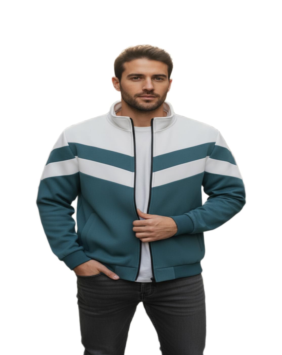 maykr Men's T-Shirt | Gym Wear | Men’s Winter Shirt for Cold Weather |Casual Full Sleeve Shirt | Men’s Colorblock Casual Jacket | Stylish Zip-Up Winterwear | Trendy Soft Fabric Outerwear for Daily Use|88-picture-10