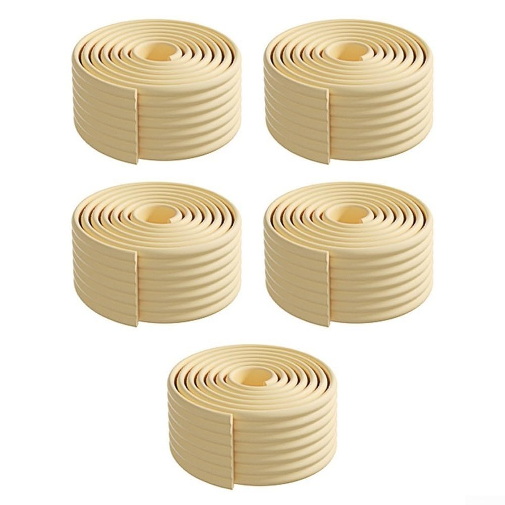 Junta de esponja flexible de 2 m con tira insonorizante fuerte para casa, oficina, caravana, sello de hueco de 7,5 mm de profundidad (beige)