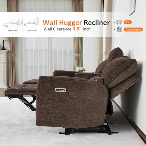 Image of MCombo 75 in Wall Hugger Loveseat with Console, RV Sofa 6926 (Brown)