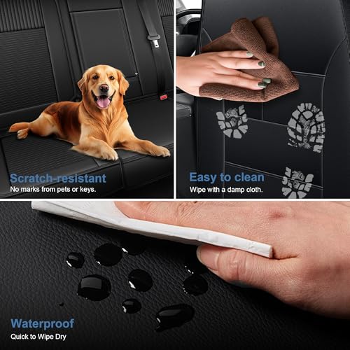 Image of for Chevy Chevrolet Silverado Seat Covers 2007-2025 2026 & Gmc Sierra 1500 2500hd 3500hd Leather Ice Silk Seat Cushion(2 Front Seat, Black)