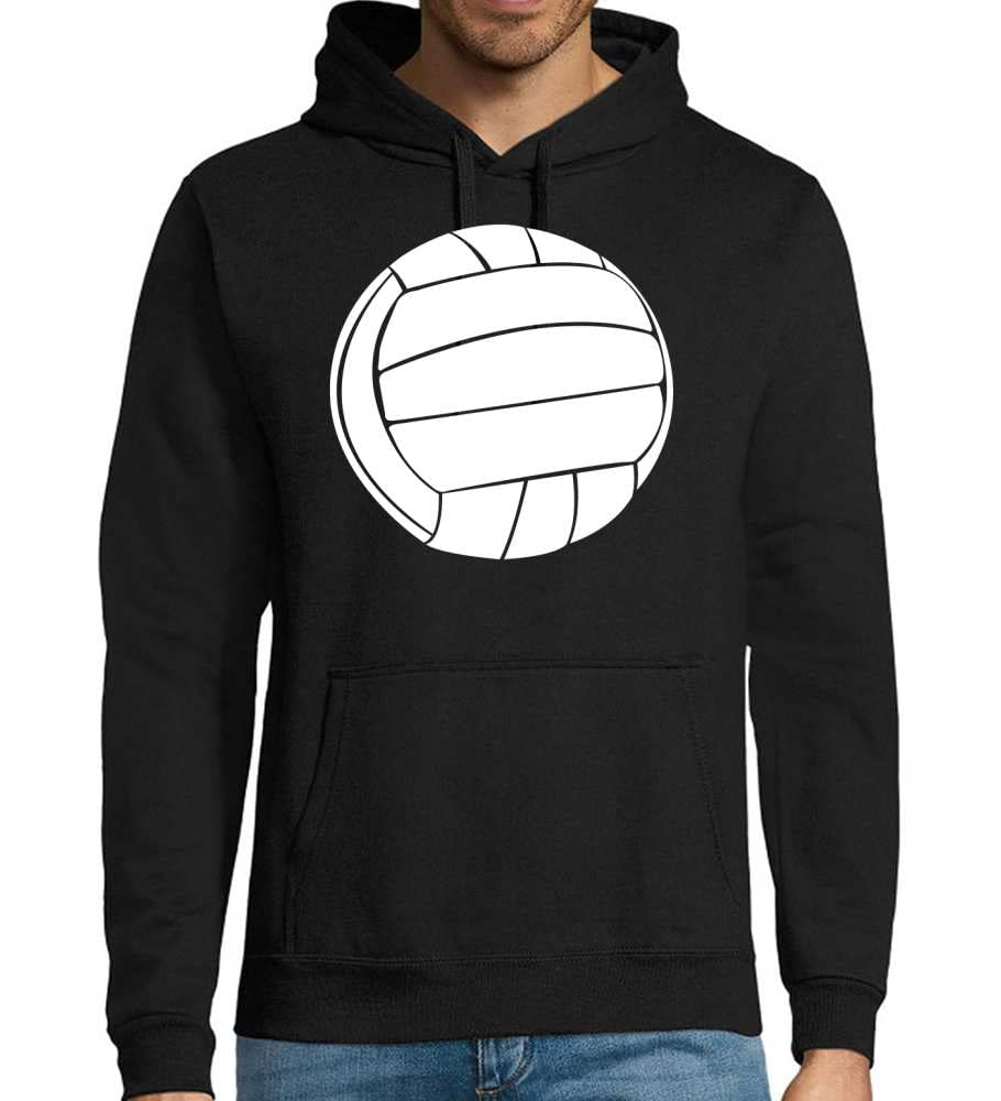 Stara piłka nożna ze skóry, męska bluza z kapturem, czarny, 4XL