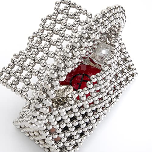 Image of YUSHINY Candy Color Acrylic Beaded Hollow Handbag Evening Clutch Triangle Bags for Wedding Party | Acrylic
