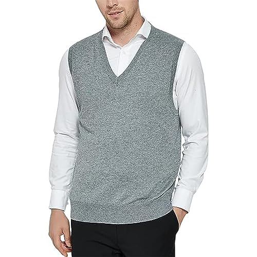 Chaleco chaleco de punto con cuello en v para hombre casual