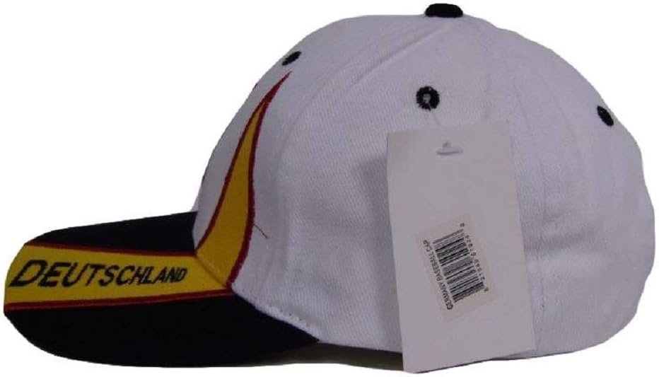 Deutschland German Germany White and Black Baseball Hat Cap