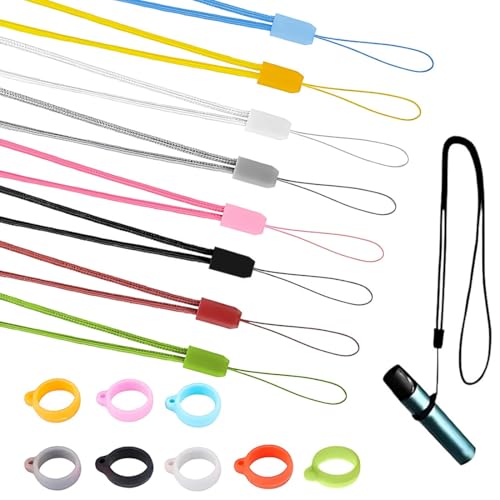 AUEFUDQ 8 Pièces Lanière de Cigarette Électronique, Silicone Élingue de Cou de Cigarette Sangle, Avec anneau antiperte en silicone pour suspendre les...