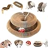 Qaestuan Magic Organ Cat Scratching Board, Carton Magic Organ Griffoir pour Chat, Forme de Patte de Chat Pliable Interactif avec Balle, pour Indoor and Outdoor Use, Fun Exercise for Cat