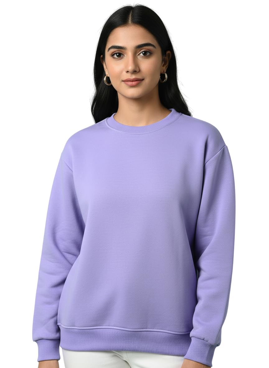 ameena store Women's Round Neck Full Sleeve Sweatshirt, Ribbed Solid Casual Winter Wear, Regular Fit Sweatshirt Size S to 2XL-picture-29