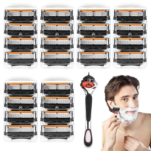 Cuchillas de afeitar para Fu sion 5-24 unidades Cuchillas de repuesto Fu sion 5, cuchillas de precisión para máquinas de afeitar húmedas para hombres, cuchillas de afeitar para la limpieza de la barba