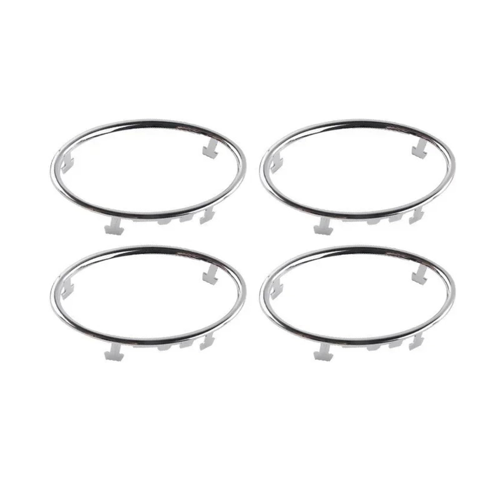4Pieces Car Air Conditioning Trim Outlet Decoration Circle Ring Sticker for Focus 2 MK2 2005-2013 Car Interior Accessories(Electroplate)