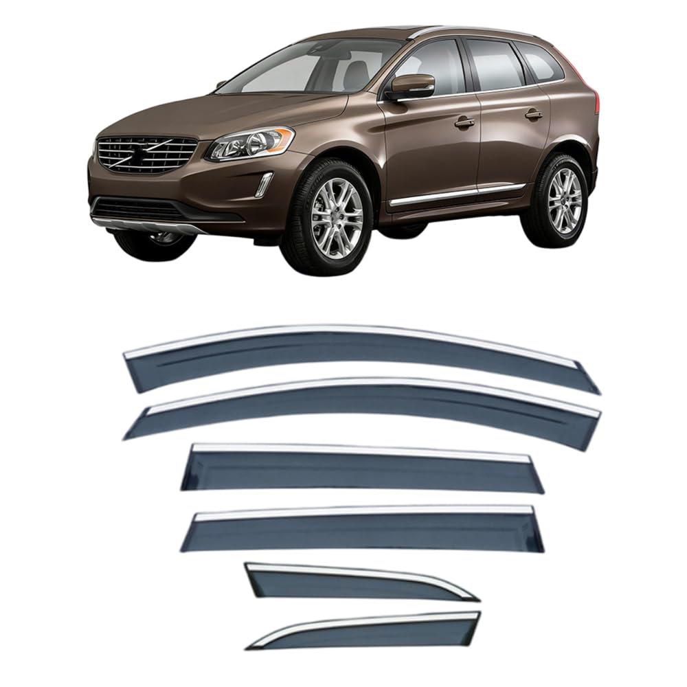 QOEMRHELT 4pc Set In-Channel Wind Deflectors, for XC60 2008-2017 Window Visors Rain Guards Vent Visors Rain & Sun Protection,Car Accessories,6PCS