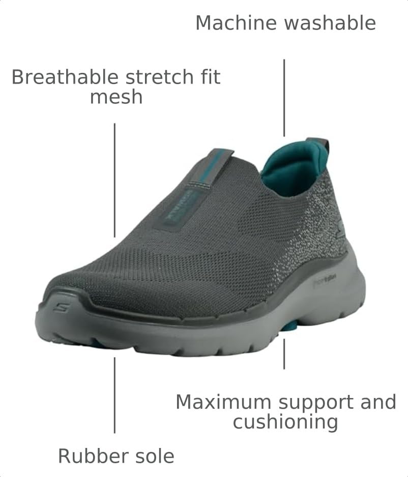 Image of Skechers Men's Go Walk 6 Stretch Fit Slip-On Athletic Performance Walking Shoe