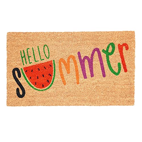 Summer Decorative Welcome Door Mat 23.6" X 15.7" Colorful Fruits Printed Doormats Hello Sweet Summer Text Floor Mat Non Slip Rubber Padded Carpets For Indoor Outdoor Kitchen Entrance Decor #TOP3