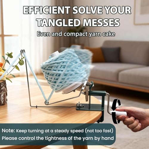 Image of Yarn Winder, Yarn Ball Winder, Large 10-15 oz and Easy-to-Install Yarn Cake Winder Efficiently Make Yarn Cake, Sturdy Metal and ABS Yarn Winder for Crocheting,The Helper for Knitting Enthusiast