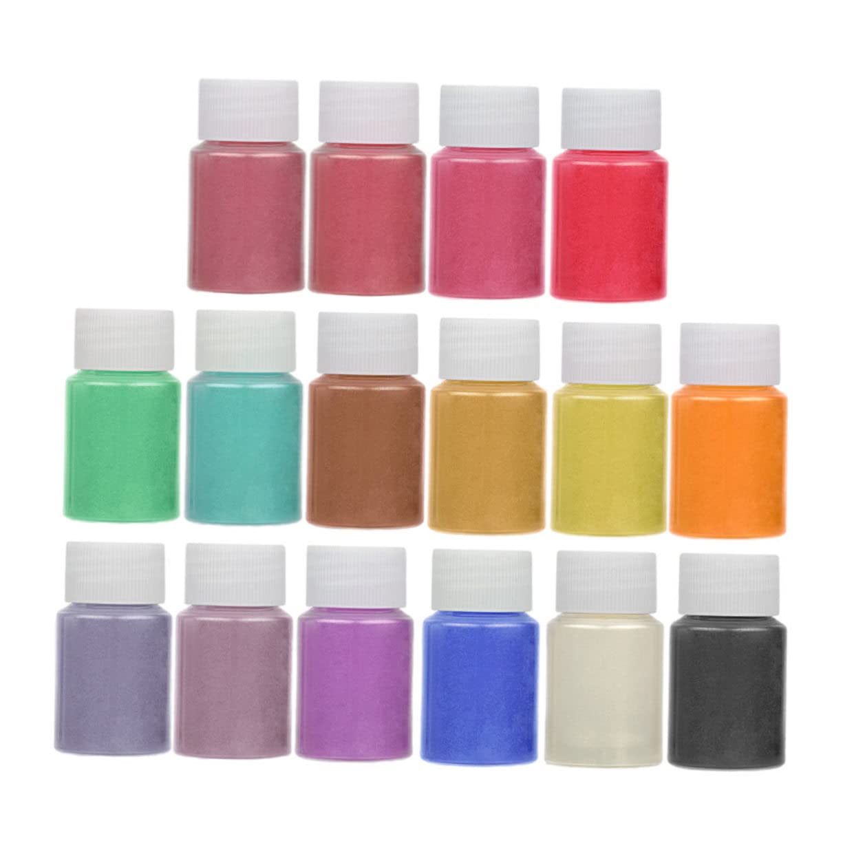 CIMAXIC 16 Colors Natural Pearlescent Pigment Powder for DIY Nail Art Cosmetics Soap Crafting