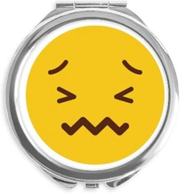 Horrible Yellow Cute Online Chat Hand Compact Mirror Round Portable Pocket Glass