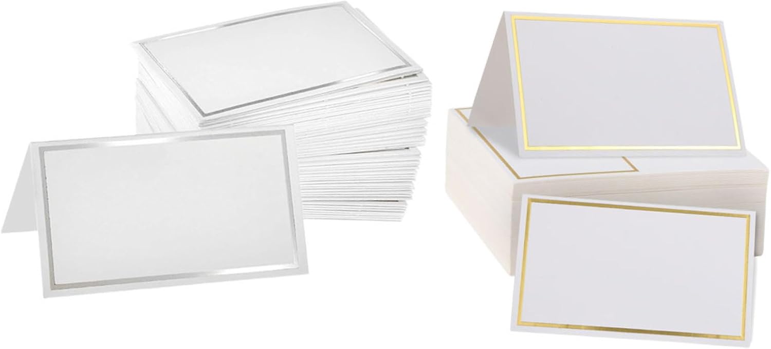 200pcs Bronzing Design Textured Table Tent Cards Elegant Place Cards for Weddings Parties and Events Blank for Seating Arrangements Chic Party Reserved