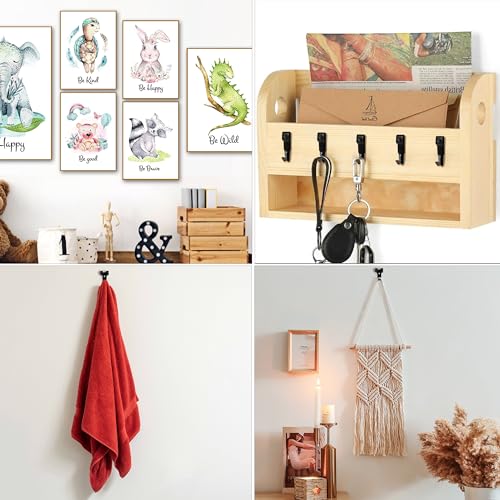 Image of Mr. Pen- Picture Hanging Kit, 220 pcs, Black, Assorted Hooks, Nails | Sawtooth Hangers, D-Rings, Steel Wire, Ring Hooks, Home Wall Mount Hardware for Frames, Canvas, Decor