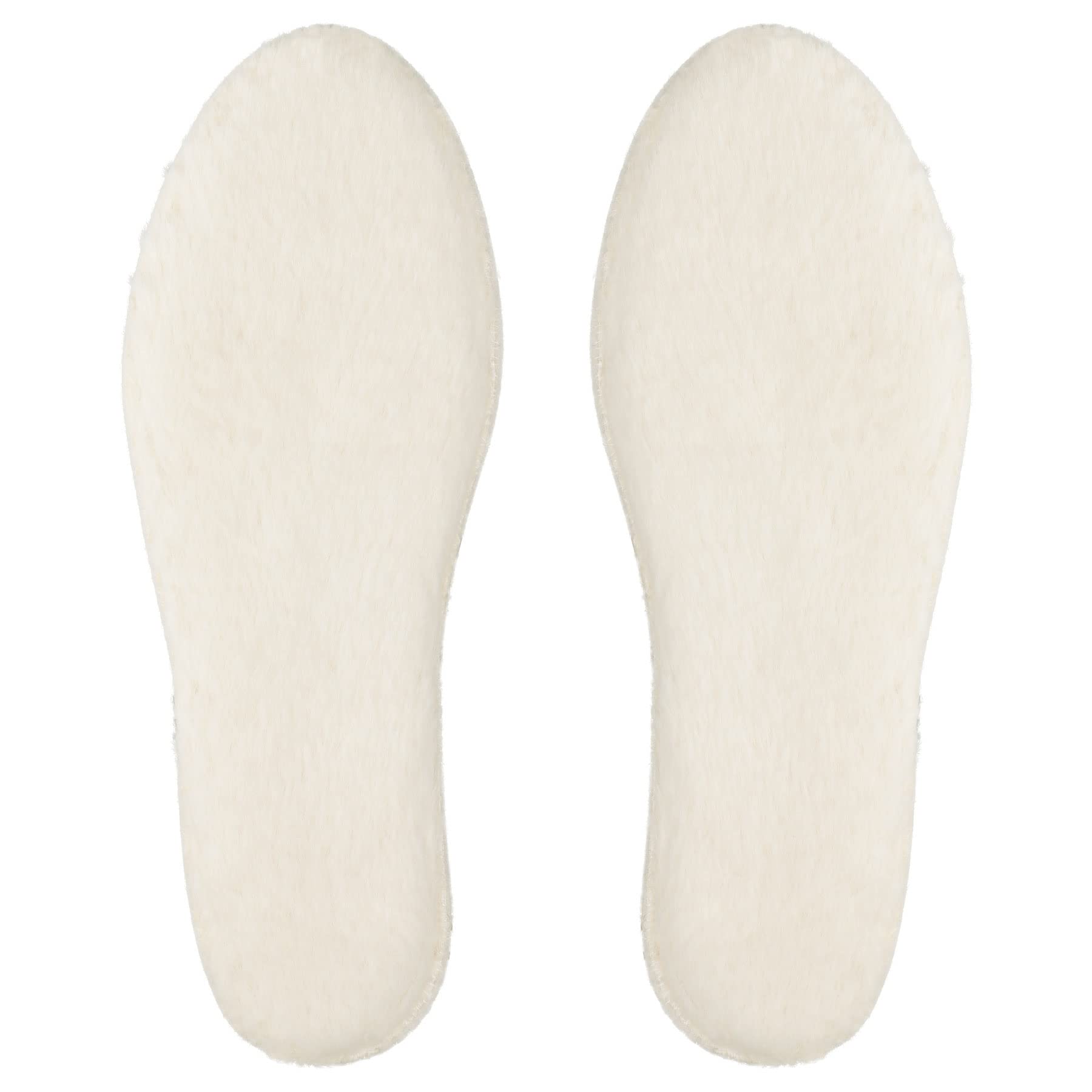 KnixmaxLambswool Insoles Warm Fur Inner Soles Soft Sheepskin Shoe Inserts Cozy Fluffy Thermo for Winter Shoes, Snow Boots, Wellies - for Adults & Kids