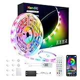 Led Strip Lights 50ft, Mandiq Smart Light Strips with App Control Remote, Music Sync 5050 RGB Color...