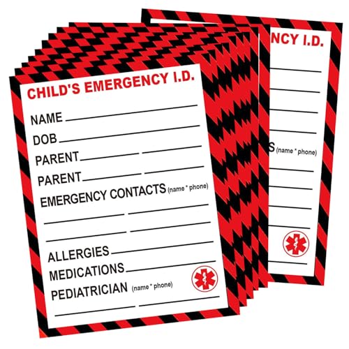 Image of Infant I.C.E. in Case of Emergency Car Safety Seat Sticker, 4 x 3 inch Child Child I.D. Medical Information Emergency Contact Car Seat Safety Alert Attachment Tag Labels (10 Pack)