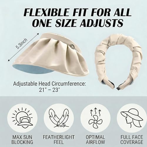 Sombrero de sol plegable para mujer con ala ancha UV miniatura 3