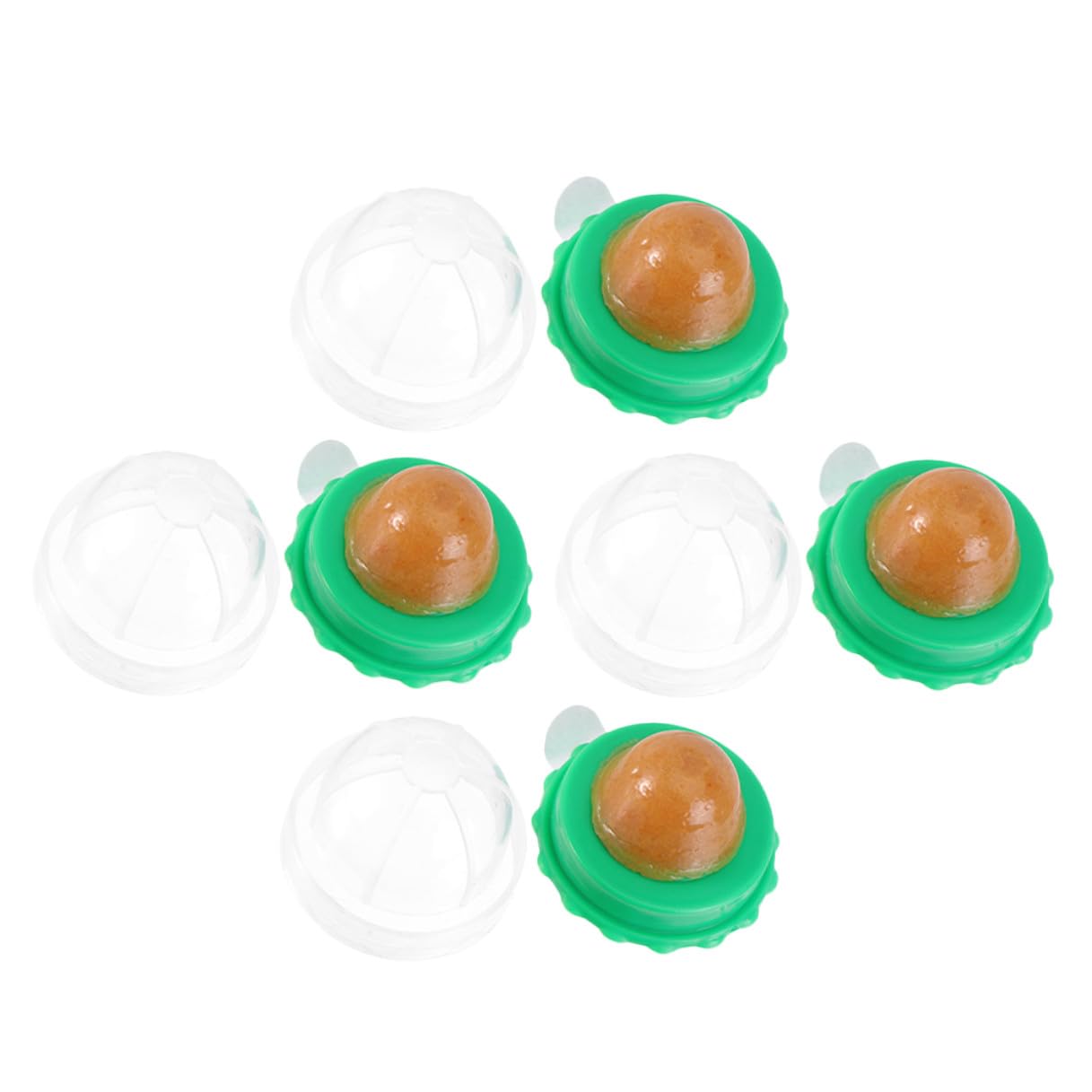 DIYEAH 4pcs Cat Edible Lickable Wall Treats for Kitten and Cat, Catnip Candy Balls Made of Abs and Sugar with Cover, Improves Tongue Movement and Keeps Treats Sanitary for Training