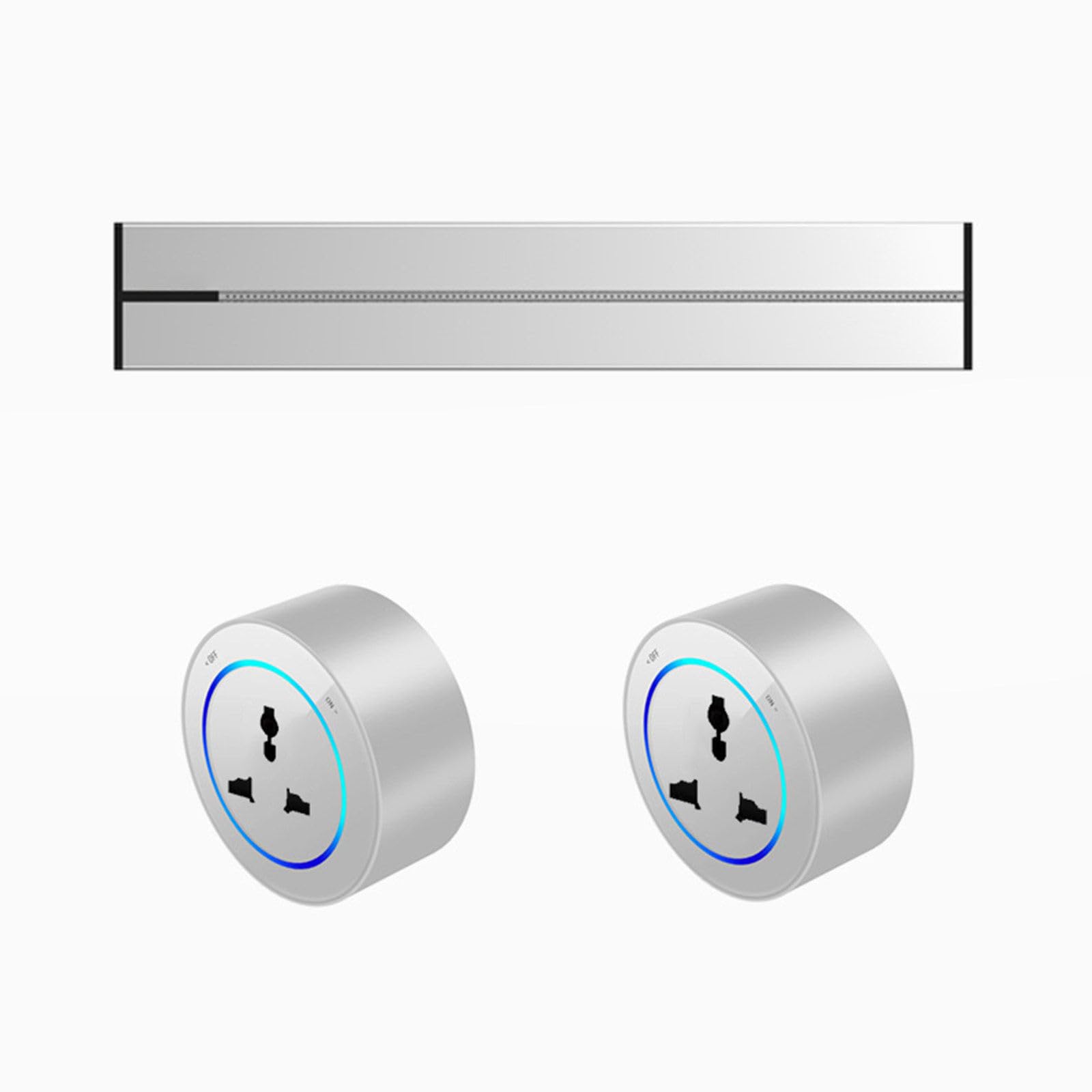 Power Strips Track Socket with Detachable Adapter, Suitable for Office Home Kitchen Slide Rail Terminal Block Strip(White,40cm)