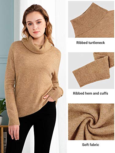 Womens Cowl Neck Sweater Lightweight Loose Pullover Tops Long Sleeve Roll Neck Ribbed Casual Knitwear4