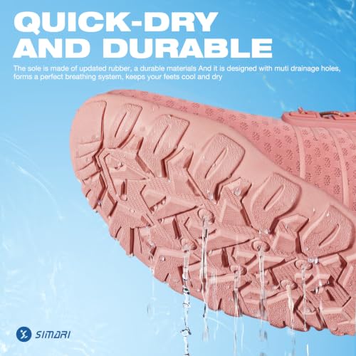 Image of SIMARI Water Shoes for Women Men - Barefoot Quick-Dry Aqua Socks | Lightweight Swim Shoes for Surfing, Swimming, Beach Sports, Kayaking, Diving | Non-Slip Design