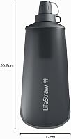 LifeStraw Peak Series összehajtható vízszűrős kulacs 1 literes, BPA-mentes, sötét hegyiszürke – túrázáshoz, futáshoz, kerékpározáshoz 8