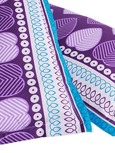 Image of Story@Home 120 TC 1 Bedsheet for Double Bed Cotton with 2 Pillow Covers, Contemporary Pattern, Blue and Dark Purple