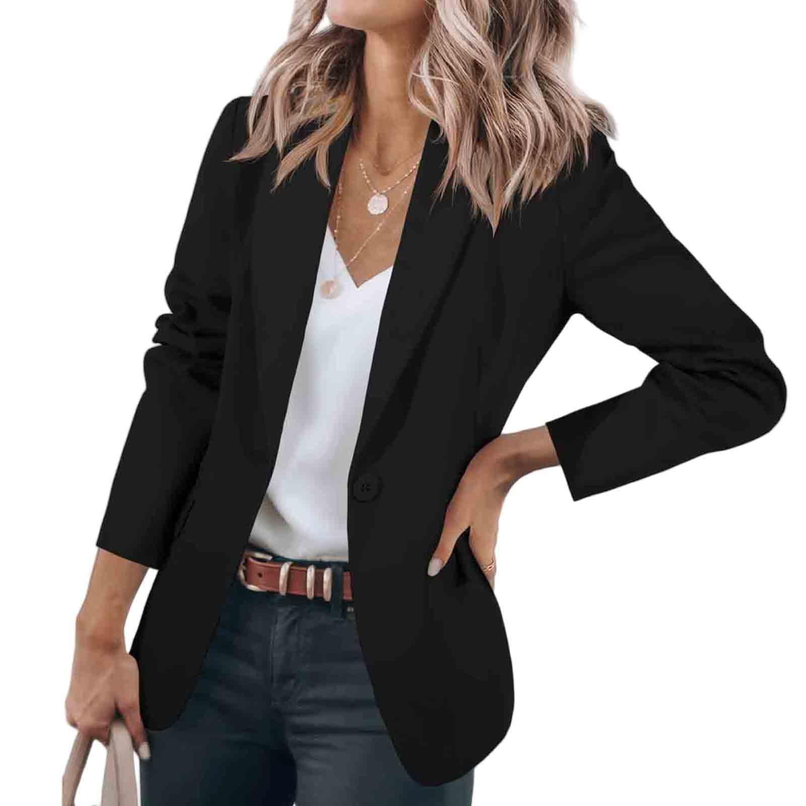 Blazers for Women Business Casual Blazer Jackets Open Front Work Office Suit Jacket Dressy Long Sleeve Coat Fall