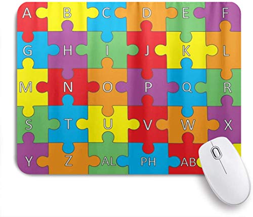 Preisvergleich Produktbild HUAYEXI Stoff MousepadMehrfarbiges Alphabet Buchstaben Puzzle Kinder pädagogischRutschfest eeignet für Büro und Gaming Maus