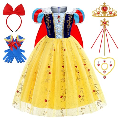 Luckyou Deguisement Princesse Fille Robe de Princesse Cosplay Costume Carnaval Enfant Anniversaire Fête Halloween Noël Partie Robe de Soirée,150cm