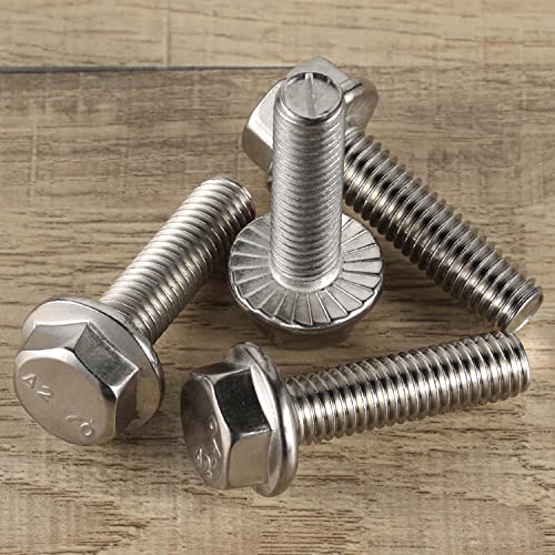 Image of 5 /16-18 x 3 /4 inch Flange Hex Head Bolts, Stainless Steel 304, Fully Threaded, 25 PCS