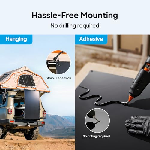 Image of BLUETTI 2 100W Flexible Solar Panels for RVSolar 48V System, 23.4% High Efficiency, 240 Bendable, IP67 Solar Panel for RVs, Camping, Marine, Curved Surfaces