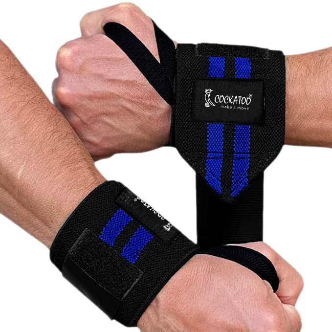 Cocaktoo Eco-Trust Wrist Wraps| Wrist Supporter for Gym|Wrist Band for Men Gym & Women with Thumb, Length-18 Inch Width- 3 Inch (Blue) (B0C1SXY368) Amazon Price History, Amazon Price Tracker