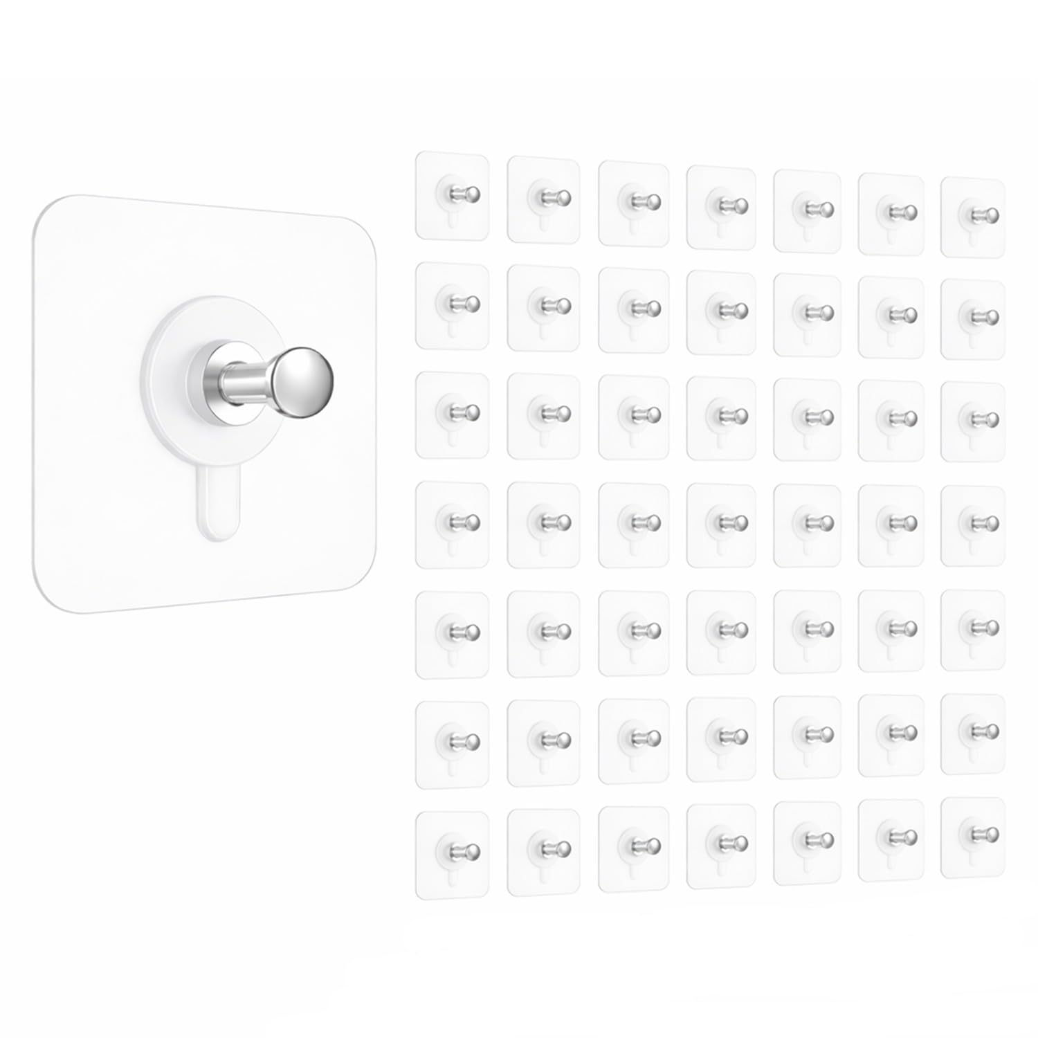 DALUCI 50 Pcs Photo Frame Hooks for Wall Without Drilling | Self Adhesive Wall Hooks for Hanging | Nail Free Sticky Hooks for Photo Hanging & Wall Decor (Pack of 50)
