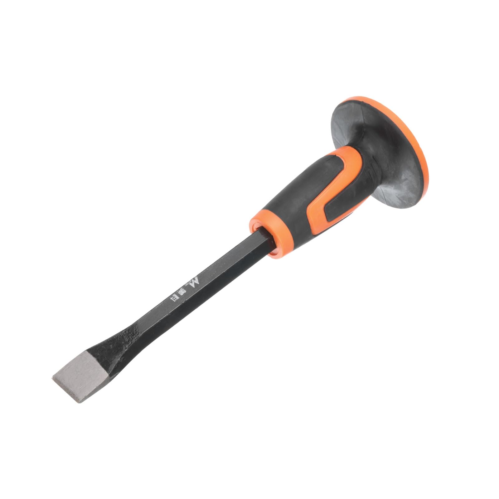 QUARKZMAN Cincel de Albañilería de 11.4" Cabeza Plana con Protección de Guardamanos - Cincel Plano para Romper, Tallar, Demoler y Partir Piedra, Ladrillo, Hormigón