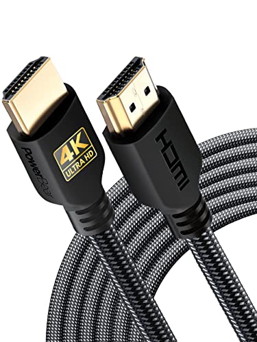 Image of PowerBear 4K Long HDMI Cable 20 ft [2 Pack] High Speed, Braided Nylon & Gold Connectors, 4K @ 60Hz, Ultra HD, 2K, 1080P, ARC & CL3 Rated | for Laptop, Monitor, PS5, PS4, Xbox One, Fire TV, Apple TV
