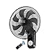 Fans Ventilateur Mural oscillant avec télécommande, Ventilateur électrique Mural Noir, Silencieux, Nettoyage Amovible
