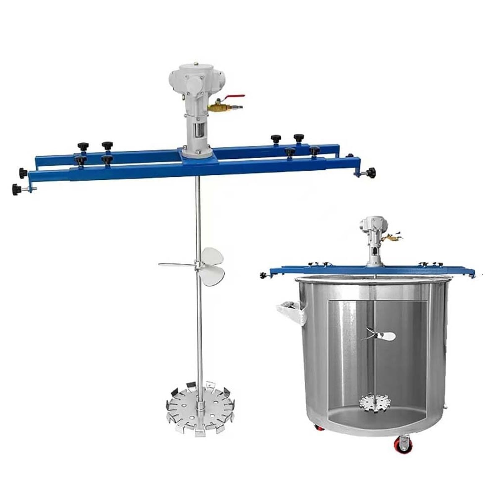Miscelatore Pneumatico per Vernice da 1 HP per Fusto Aperto, agitatore ad Aria compressa per Miscelatore di Vernici, Strumento per miscelazione di Vernici (Contenitore: Fusto Aperto)