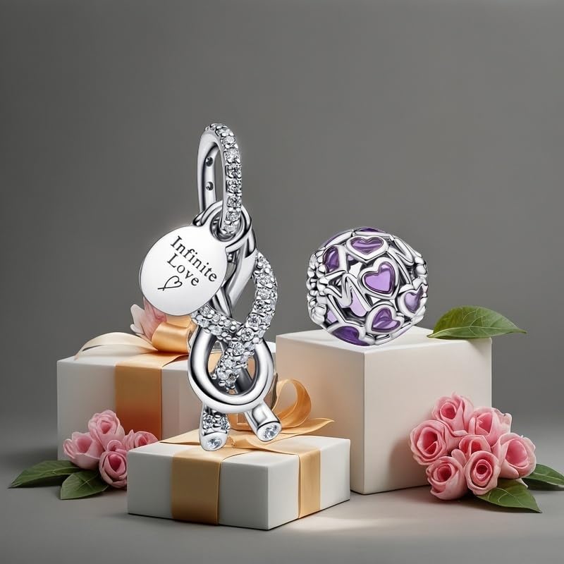 Image of Mom Family Charms Bead for Bracelets and Necklaces Jewelry Charm for Women Valentine Mother's Day