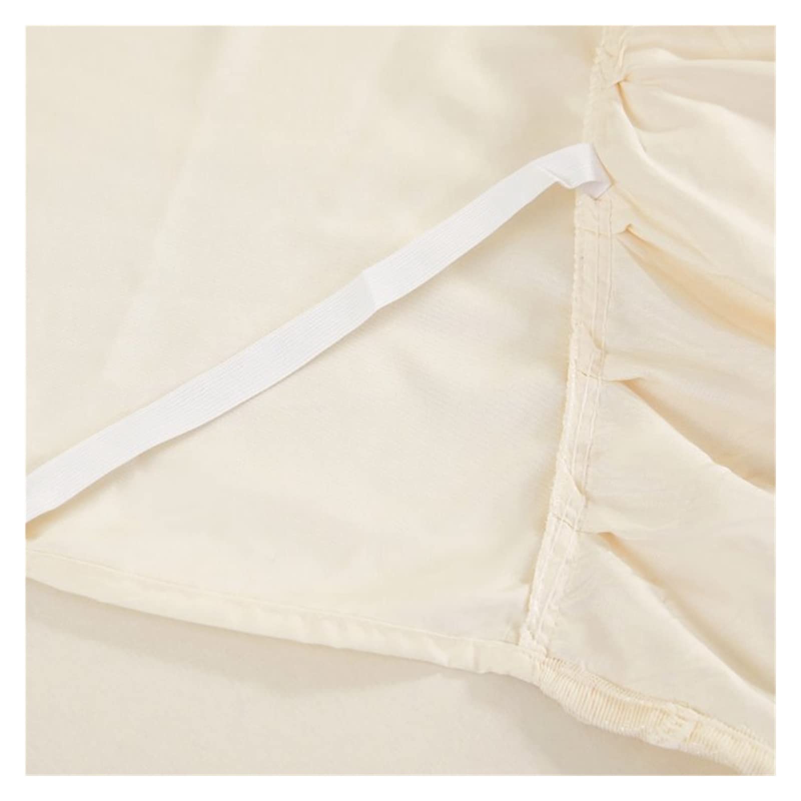 Jupes De Lit À Volants Jupe De Lit en Dentelle Luxe Princesse Fille Couvre-lit Reine King Size Printemps Draps Housse Lit Housse De Matelas Literie Rétro avec Jupe(Light Brown,150x200x45cm)