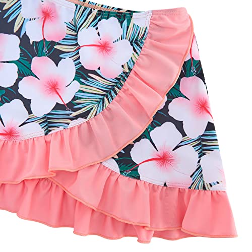 ALISISTER Girls Bathing Suits 3 Piece Swimsuit Summer Bikini Tankini Sets with Cover Up Skirt for 5-12 Years4