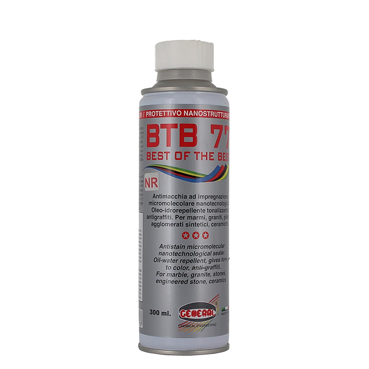 BTB 77 - Protector antimanchas nanotecnológico para mármoles granitos aglomerados, 300 ml