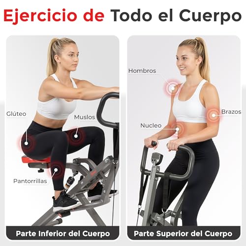 Miniatura 2 de Sunny Health And Fitness Row-N-Ride Pro Sf-A020052 - Máquina De Remo Con Monitor Digital Y Bandas De Resistencia, Asistencia Para Sentadillas Para Equipo De Entrenamiento De Glúteos Para El Hogar,
