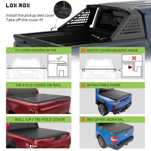 Image of Adjustable Sport Roll Bar | Compatible with Mid-Size Trucks Tacoma, Ranger, Colorado, Canyon, Frontier | No Drilling Installation | Three Installation Methods (MiD)