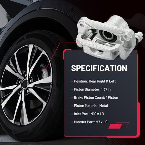 Image of BDFHYK 19-B3582 19-B3583 Rear Disc Brake Caliper Assembly Compatible with Nissan Sentra 2007-2019, Compatible with Nissan Juke 2011-2017 Tiida 2007-2010, 1.6L 1.8L 2.5L L4, GAS 2pcs