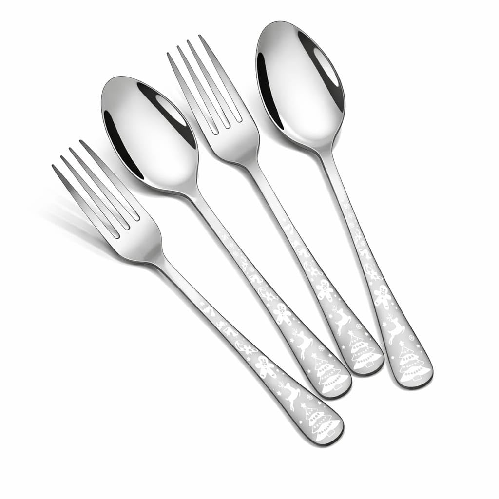 Matte Black Spoon & Fork Set - Stainless Steel Cutlery -9 Matte Black Spoon & Fork Set - Stainless Steel Cutlery -9